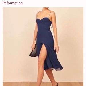 Reformation Juliette Dress Navy - Size M